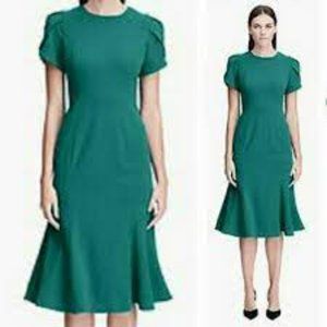Calvin Klein Green Formal Trumpet Midi Dress - 6